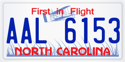 NC license plate AAL6153