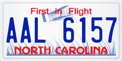 NC license plate AAL6157