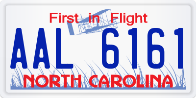 NC license plate AAL6161