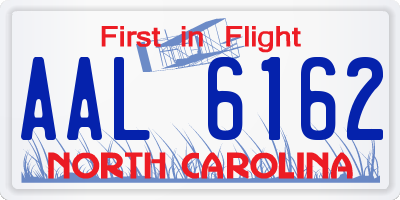 NC license plate AAL6162