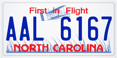 NC license plate AAL6167