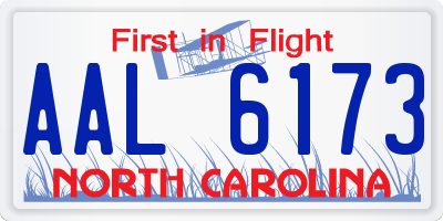NC license plate AAL6173