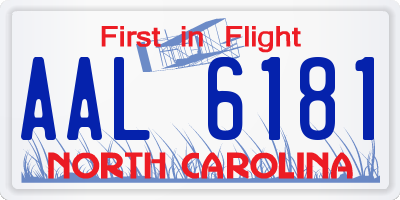NC license plate AAL6181