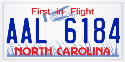 NC license plate AAL6184