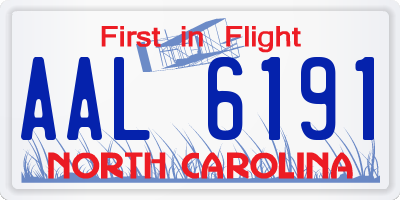 NC license plate AAL6191