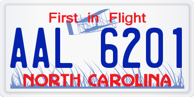 NC license plate AAL6201