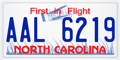 NC license plate AAL6219