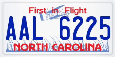 NC license plate AAL6225