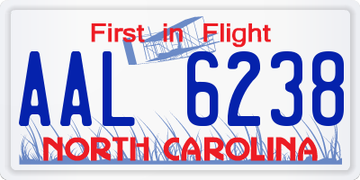 NC license plate AAL6238
