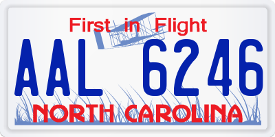 NC license plate AAL6246