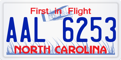 NC license plate AAL6253