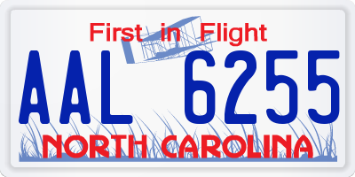 NC license plate AAL6255