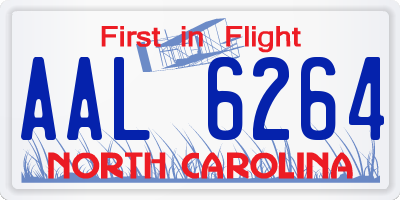 NC license plate AAL6264