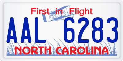 NC license plate AAL6283