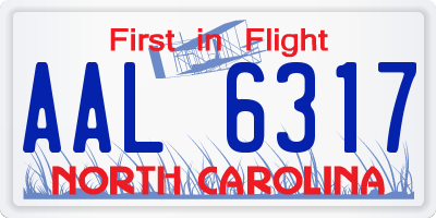 NC license plate AAL6317