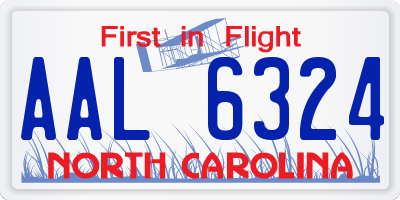 NC license plate AAL6324