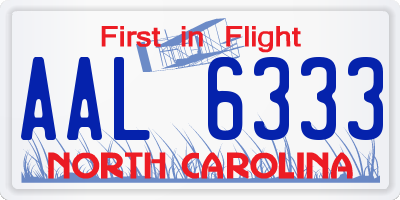 NC license plate AAL6333
