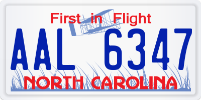 NC license plate AAL6347