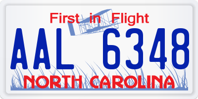 NC license plate AAL6348