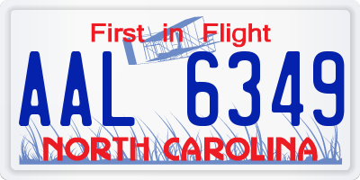 NC license plate AAL6349