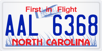NC license plate AAL6368