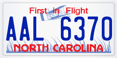 NC license plate AAL6370