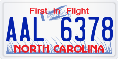 NC license plate AAL6378