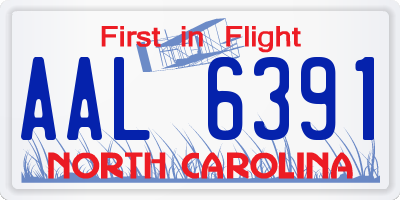 NC license plate AAL6391