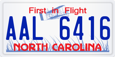 NC license plate AAL6416