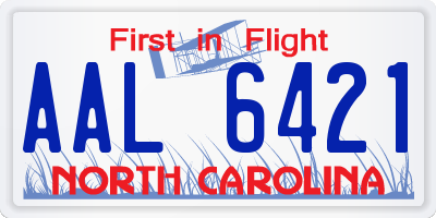 NC license plate AAL6421