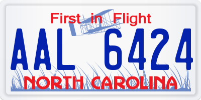 NC license plate AAL6424