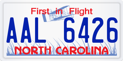 NC license plate AAL6426