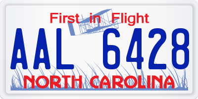 NC license plate AAL6428