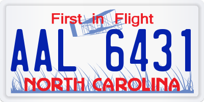 NC license plate AAL6431