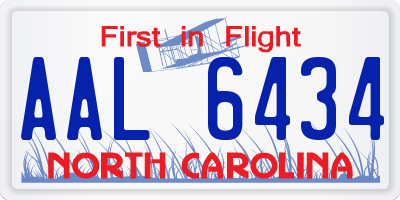 NC license plate AAL6434