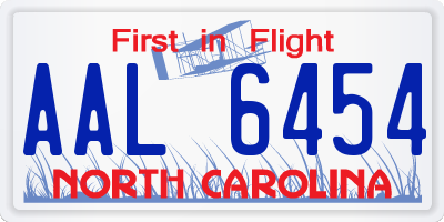 NC license plate AAL6454