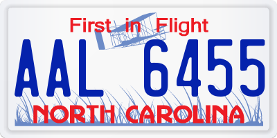 NC license plate AAL6455