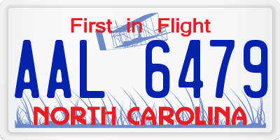 NC license plate AAL6479