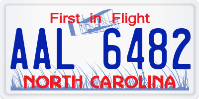 NC license plate AAL6482