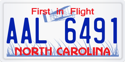 NC license plate AAL6491