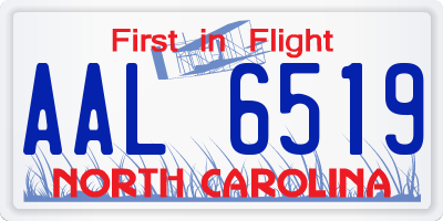 NC license plate AAL6519