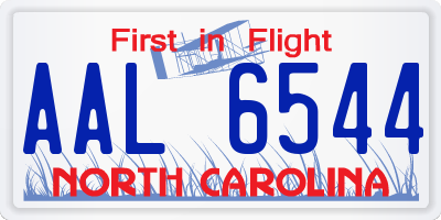 NC license plate AAL6544