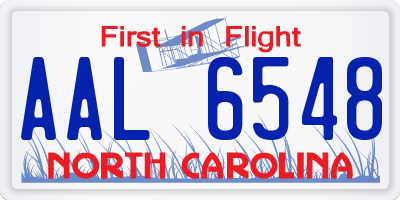 NC license plate AAL6548