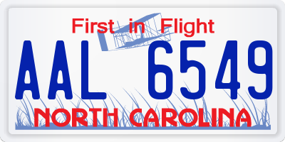 NC license plate AAL6549