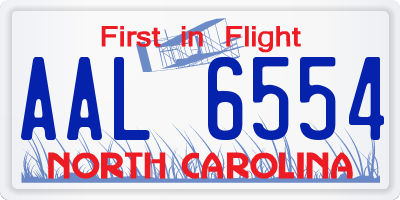 NC license plate AAL6554