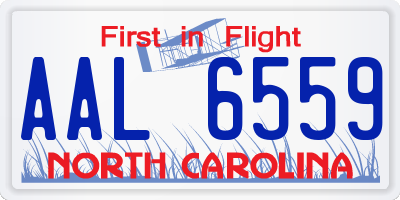 NC license plate AAL6559