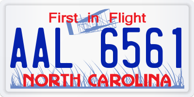 NC license plate AAL6561