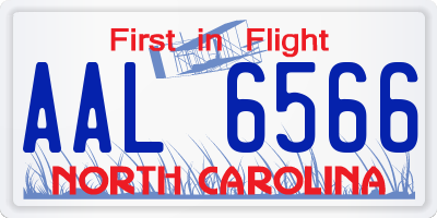NC license plate AAL6566