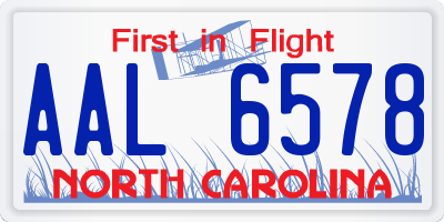 NC license plate AAL6578