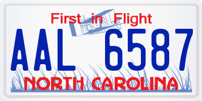 NC license plate AAL6587